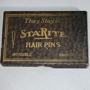 STA-RITE Vintage The Stay In Hair Pins Invisible Bronze